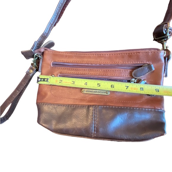 Stone Mountain 2 Tone Brown Convertible Crossbody Purse - Picture 6 of 10